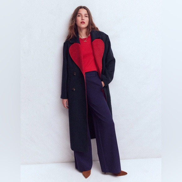 Boden Jackets & Blazers - Boden Long Coat with Red Heart Lining